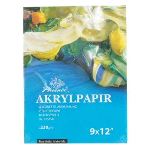 Akrylpapir fra Phoenix Arts Group (str. 9x12 tommer)
