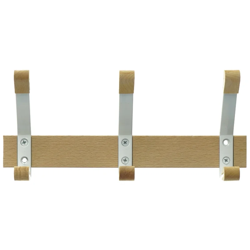 Knagerække i træ og metal (str. Længde 27 cm)