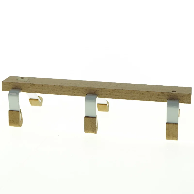 Knagerække i træ og metal (str. Længde 27 cm)