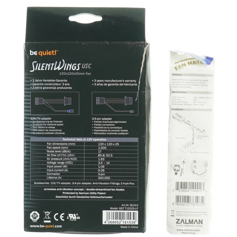 Støjdæmpet pc-køler og hastighedskontroller