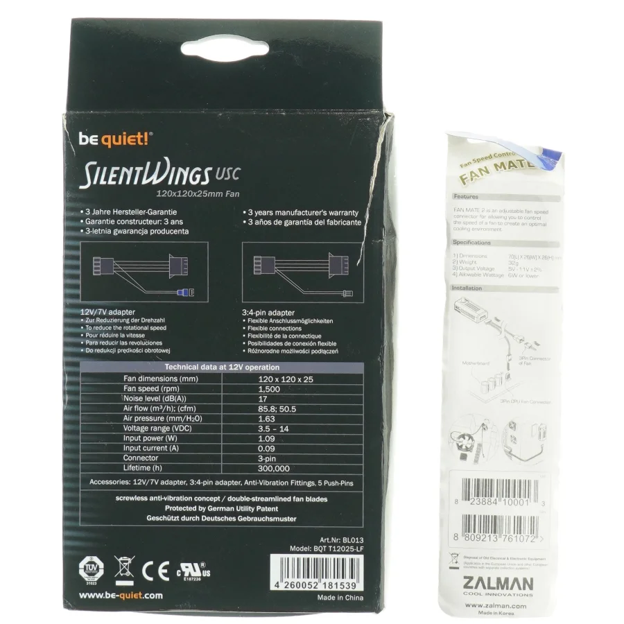 Støjdæmpet pc-køler og hastighedskontroller