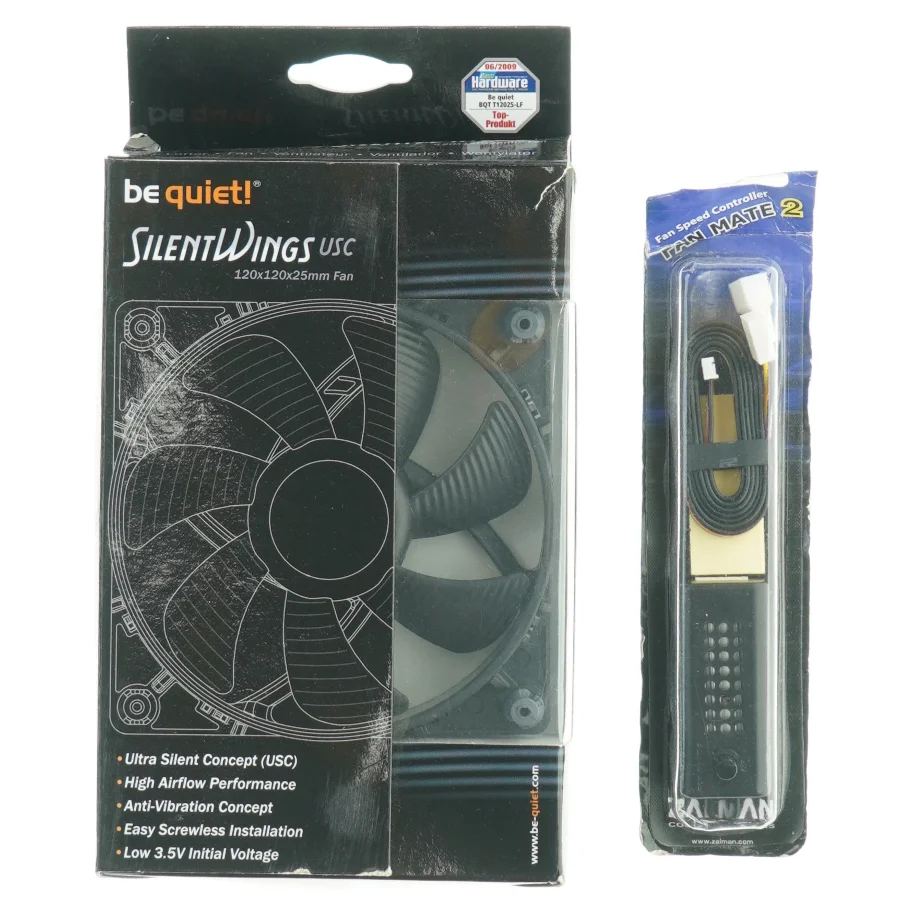 Støjdæmpet pc-køler og hastighedskontroller