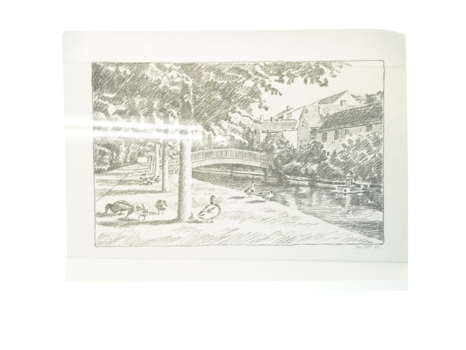 Kunsttryk af landskab (str. 62x45 cm)