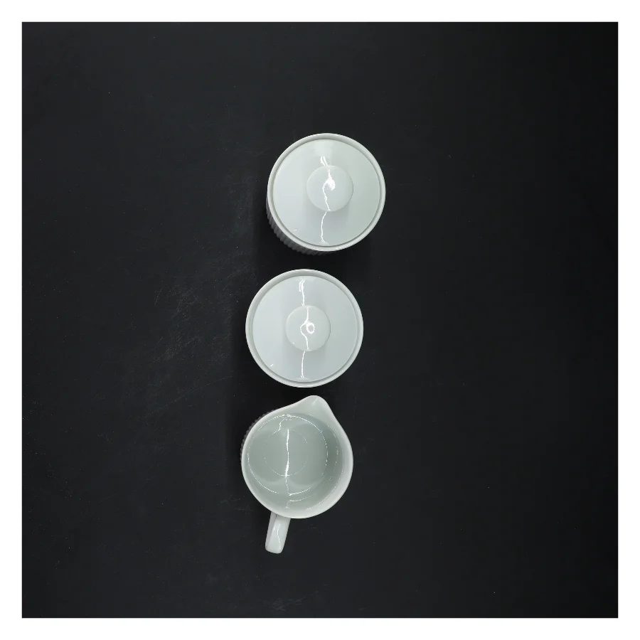 Sukkerskåle med låg + flødekande - Arzberg - 8 cm