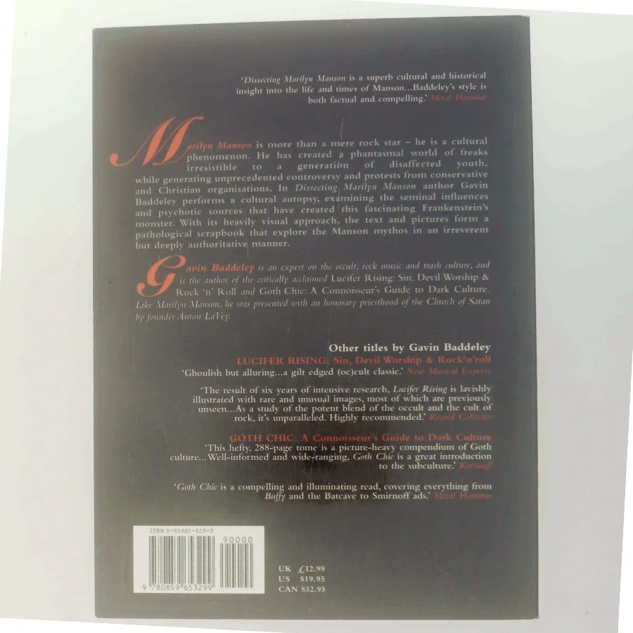 Dissecting Marilyn Manson af Gavin Baddeley (Bog)