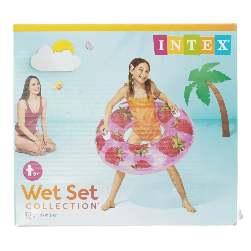 Badering med jordbærprint fra Intex (str. 9 plus år)