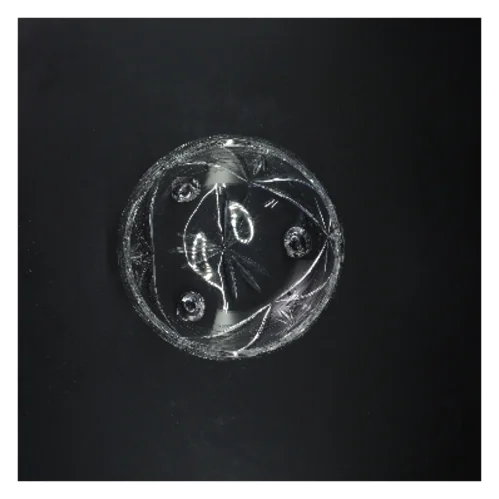 Slebet krystalskål på fødder - Ø 17 cm