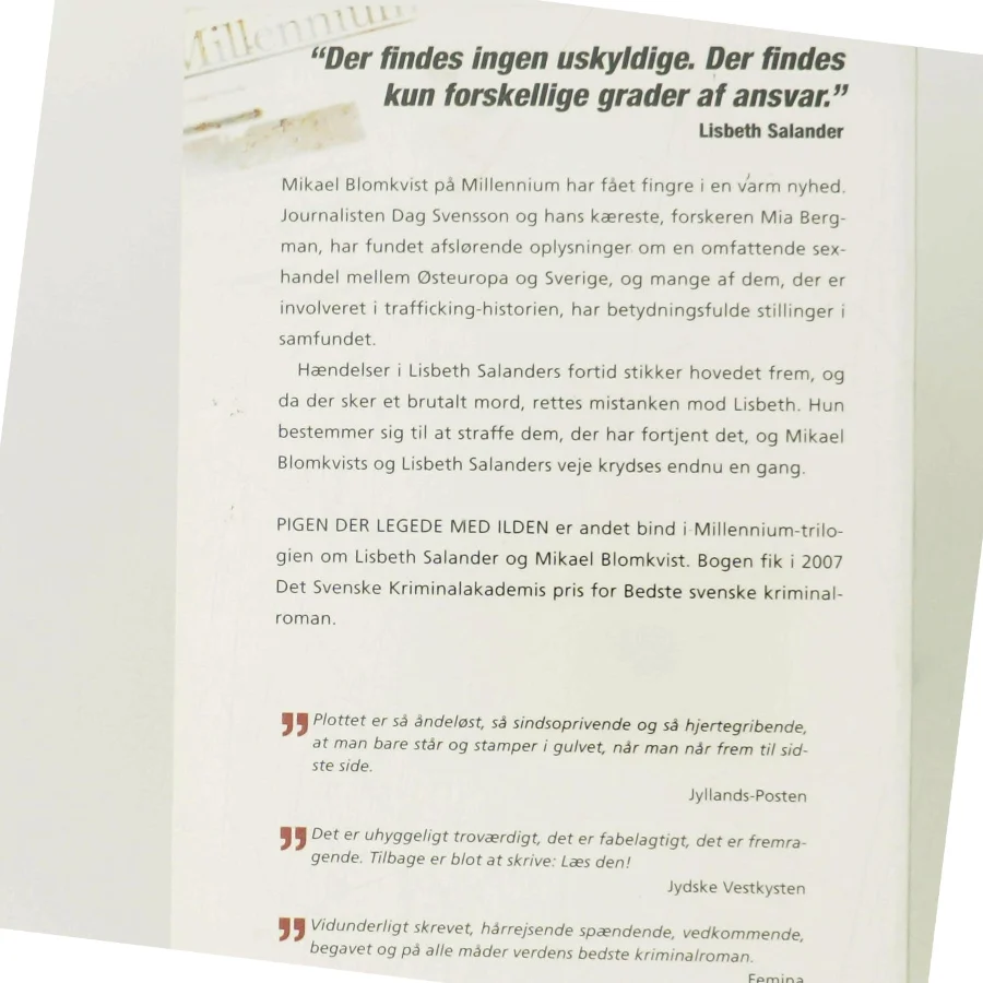 Pigen Der Legede Med Ilden (Millennium, 2. Bind) af Stieg Larsson (Bog)