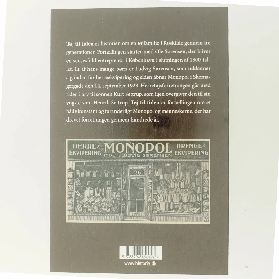 Tøj til tiden : tøjhuset Monopol gennem 100 år af Tomas Skov (Bog)