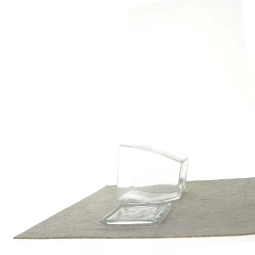 Vase med underskål (str. 13 cm)