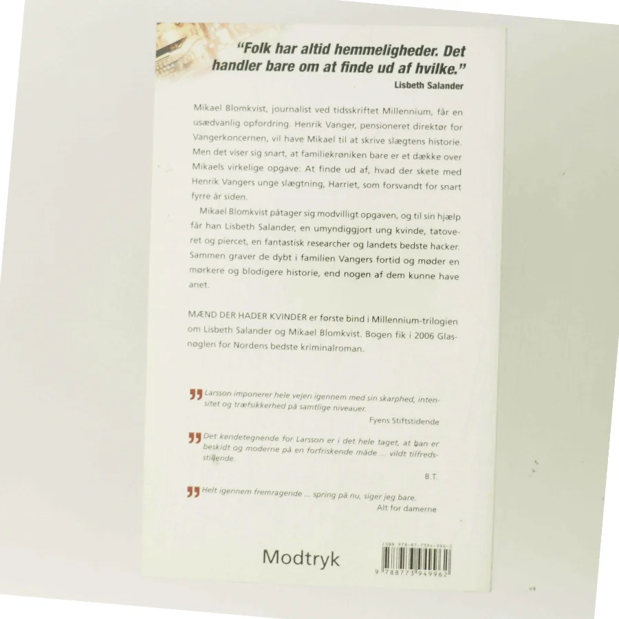 Mænd der hader kvinder af Stieg Larsson (Bog)