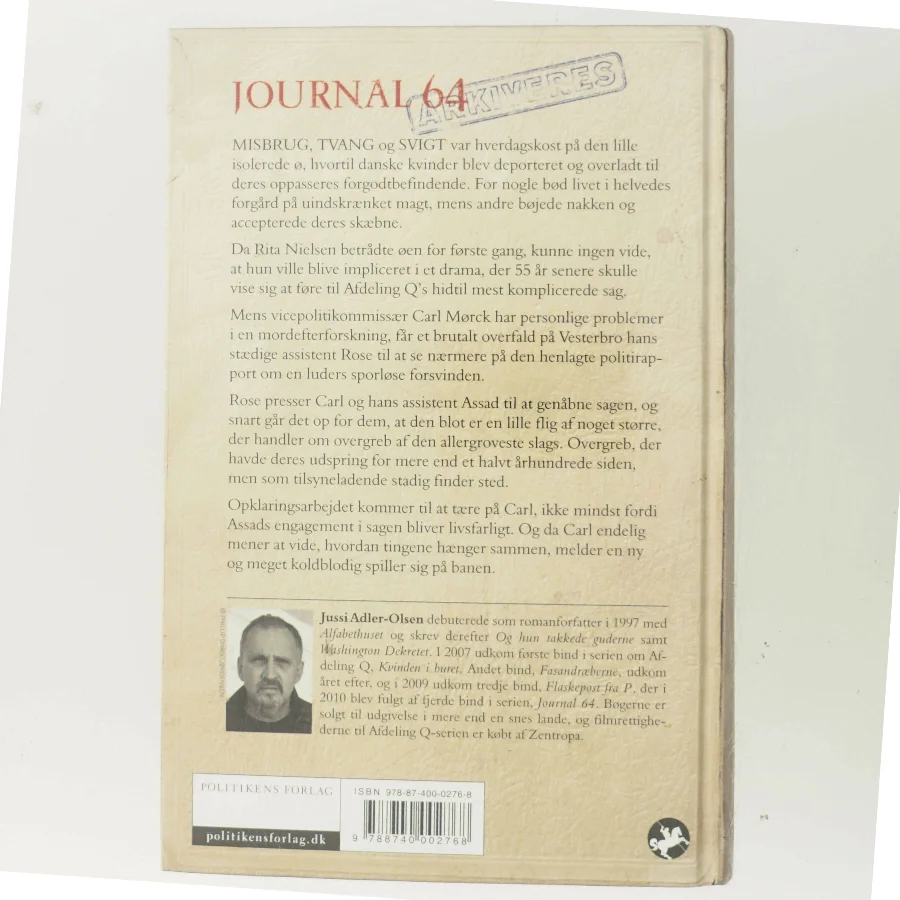 Journal 64. 4 af Jussi Adler-Olsen (Bog)