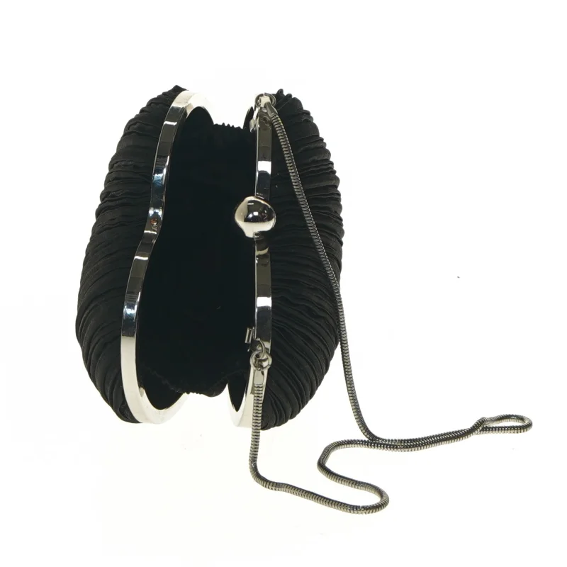 Hjerteformet taske med kæde (str. Ø 14 cm)