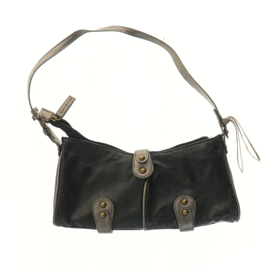 Sort skuldertaske med rem fra Miaow (str. 13x2,5x27 cm)