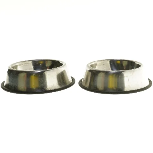 Rustfri stål skåle med gummibase (str. Ø 17,5 cm)