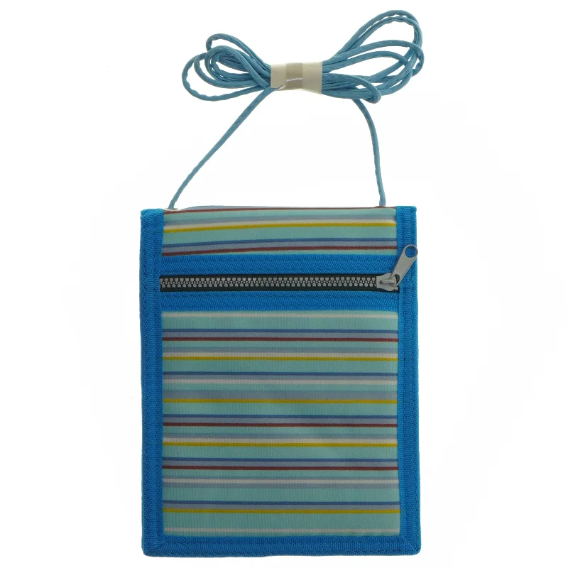 Blå stribet pengekat (str. 17x13,5 cm)