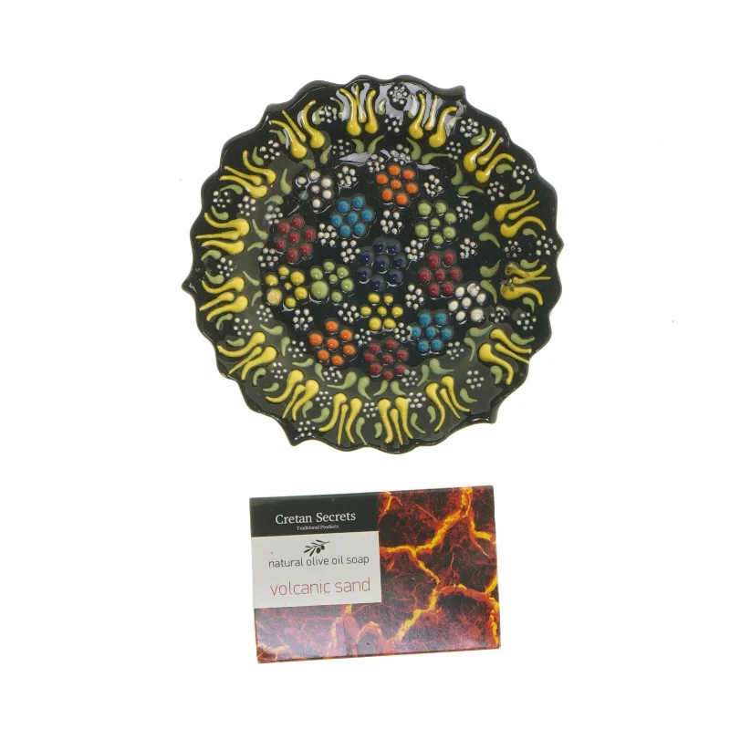 Dekorativ skål med sten (str. Ø 12,5 cm)