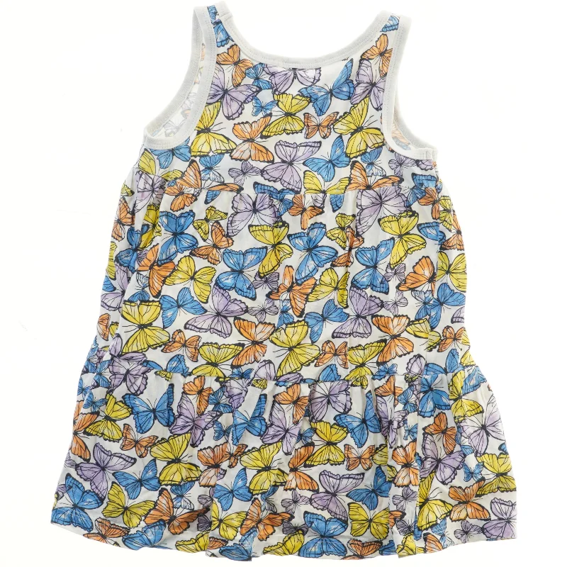 Sommerkjole med sommerfugleprint fra Basic needs (str. 98)