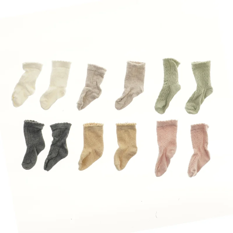 6 par babystrømper (str. 6 stk fod 9 cm)