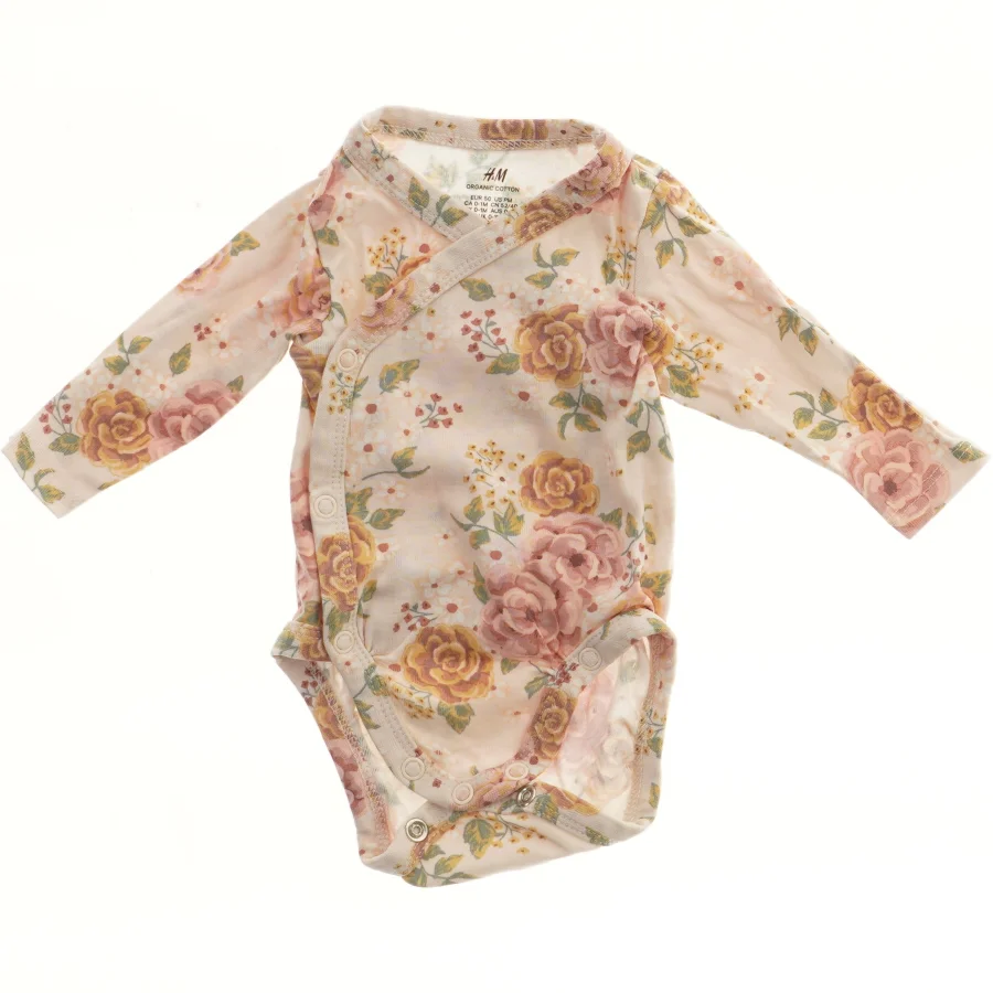  H&M (str. 50) Langærmet bodystocking med blomsterprint