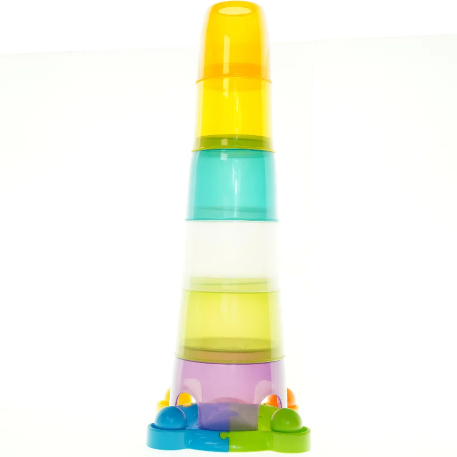 Plastik puslespil og stabelkopper (str. Ø. 23 cm)