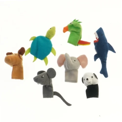 Fingerdukker med dyremotiver (str. 6-12 cm)