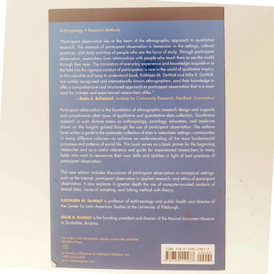 Participant Observation af Kathleen M. DeWalt (Bog)