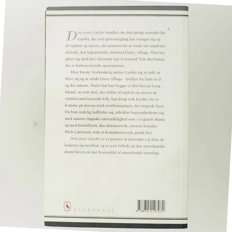 Den store Gatsby : roman (Ved Jørgen Nielsen) af F. Scott Fitzgerald (Bog)