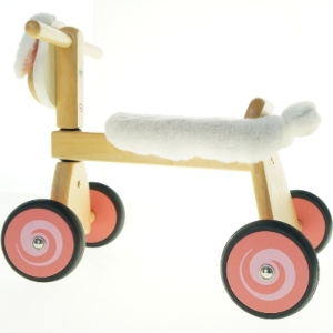 Trægyngehest på hjul (str. 45 cm)