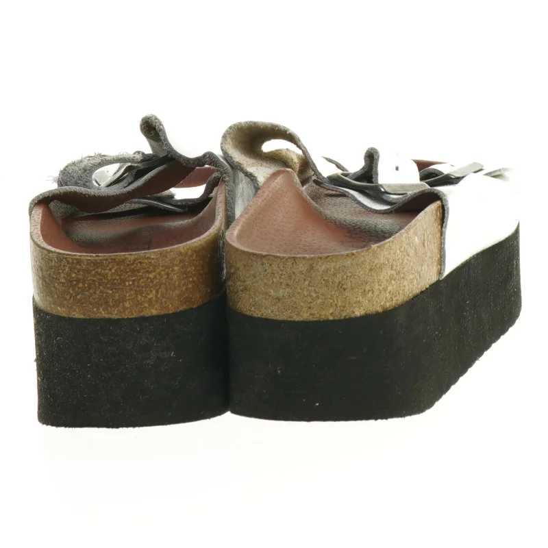 Sølvfarvede sandaler med platform fra Sixty Seven (str. Længde, 24,5 cm)