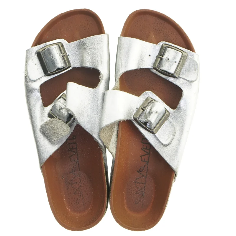 Sølvfarvede sandaler med platform fra Sixty Seven (str. Længde, 24,5 cm)