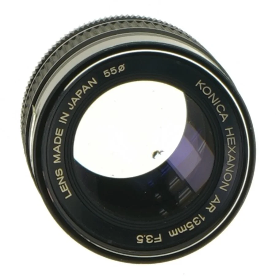 Konica Hexanon AR 135mm f/3.5 objektiv fra Konica (str. Ø 6 cm. længde, 9 cm)