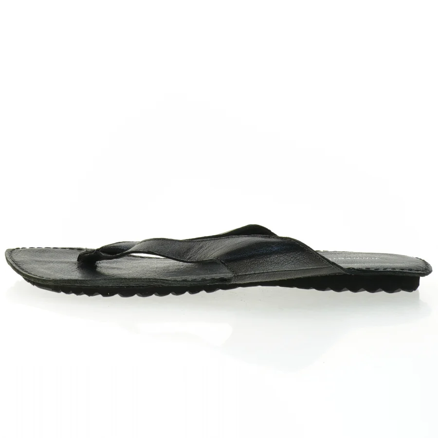 Friis Sorte læderflipflops (str. 42)