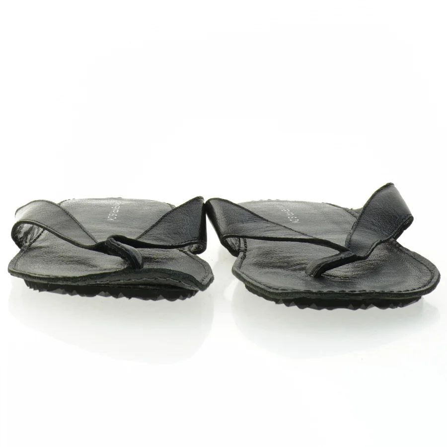 Friis Sorte læderflipflops (str. 42)