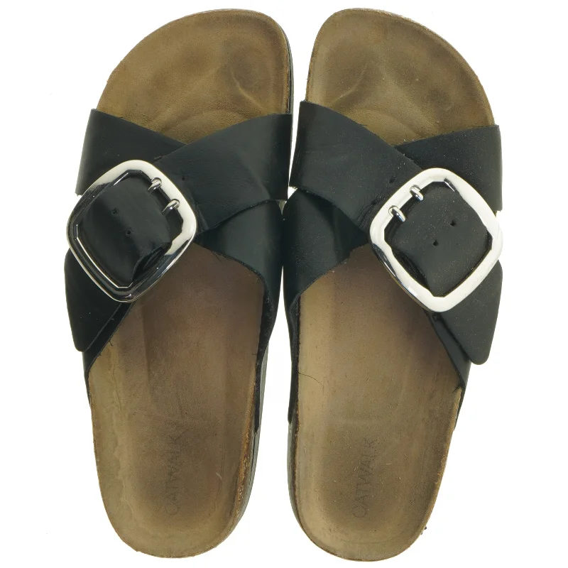 Sort damesandal med korksål fra Catwalk (str. 41 )