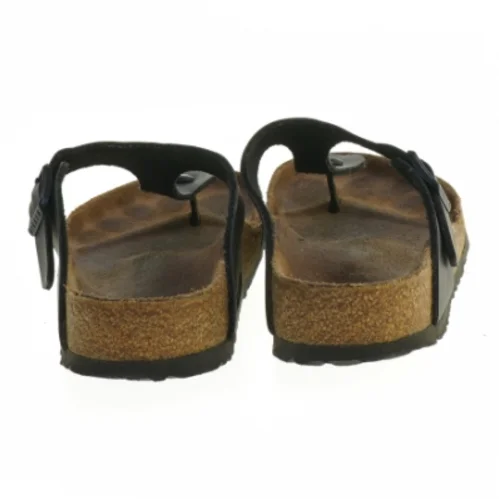 Birkenstock Sort lædersandal med korksål (str. Længde, 28 cm)