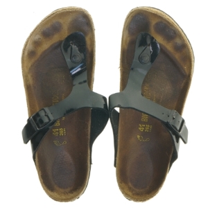 Birkenstock Sorte sandaler med strop og korksål (str. 41 )
