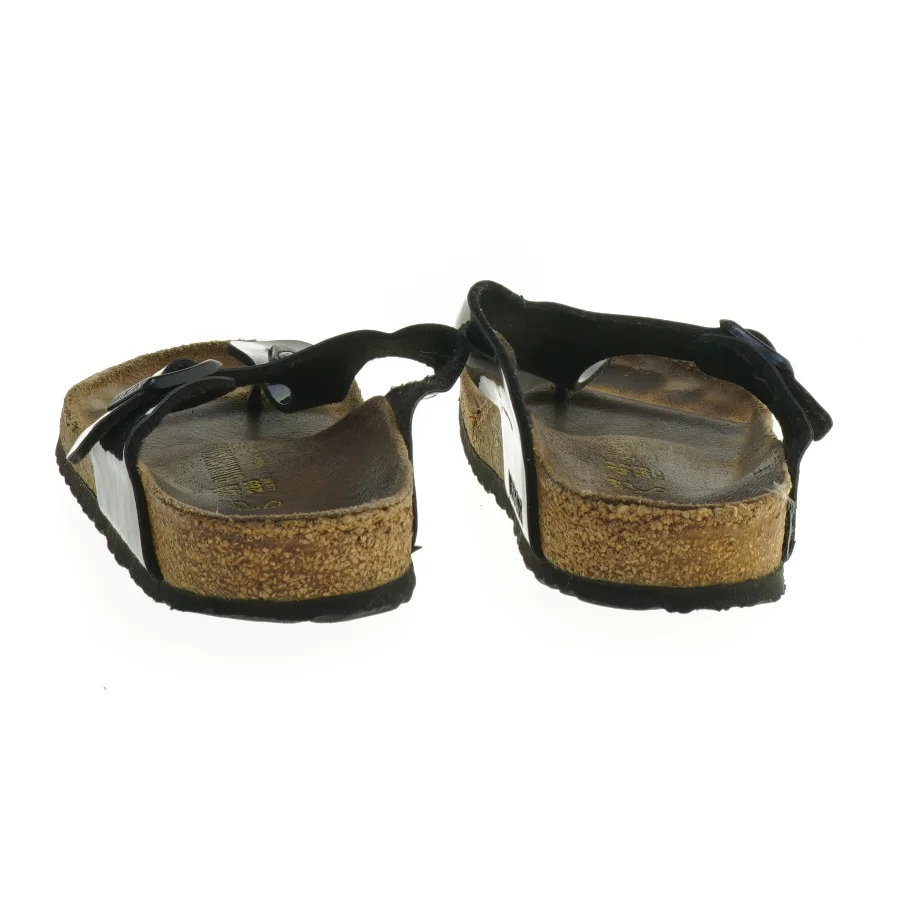 Birkenstock Sorte sandaler med strop og korksål (str. 41 )