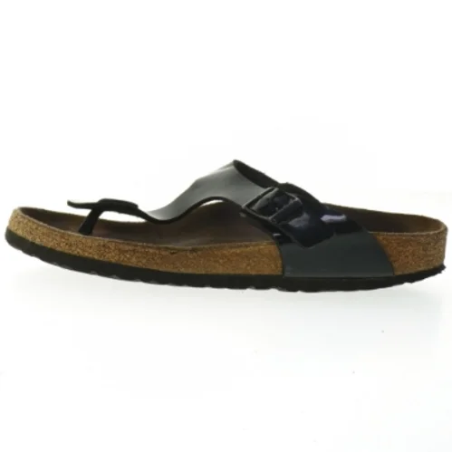 Birkenstock Sorte sandaler med strop og korksål (str. 41 )