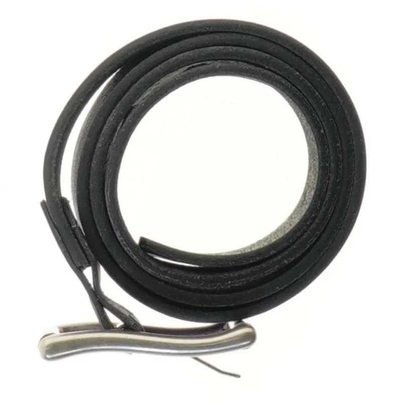 Læderbælte med metallic spænde (str. 99 cm)