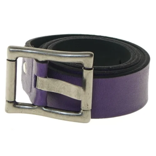 Læderbælte med metallic spænde (str. 99 cm)