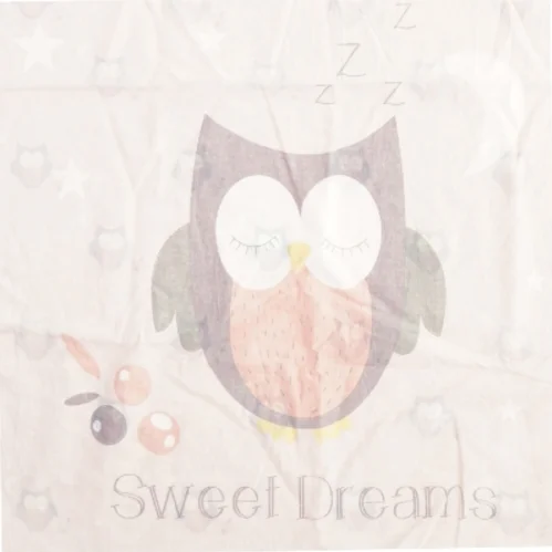 Sovesæt med uglemotiv (str. 94 x 62 cm 44 x 40 cm)