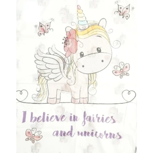 Barnesengelinned med enhjørning (str. 88 x 62 cm 42 x 37 cm)