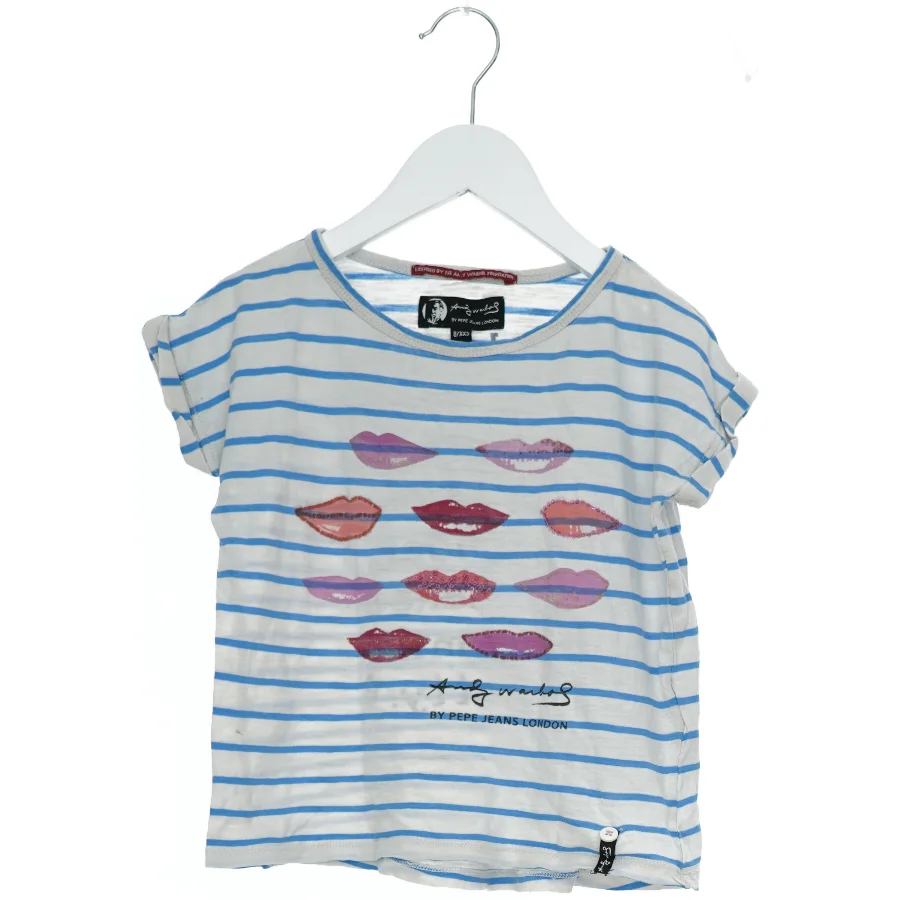 T-shirt med striber og læbedesign fra Pepe Jeans (str. 128)