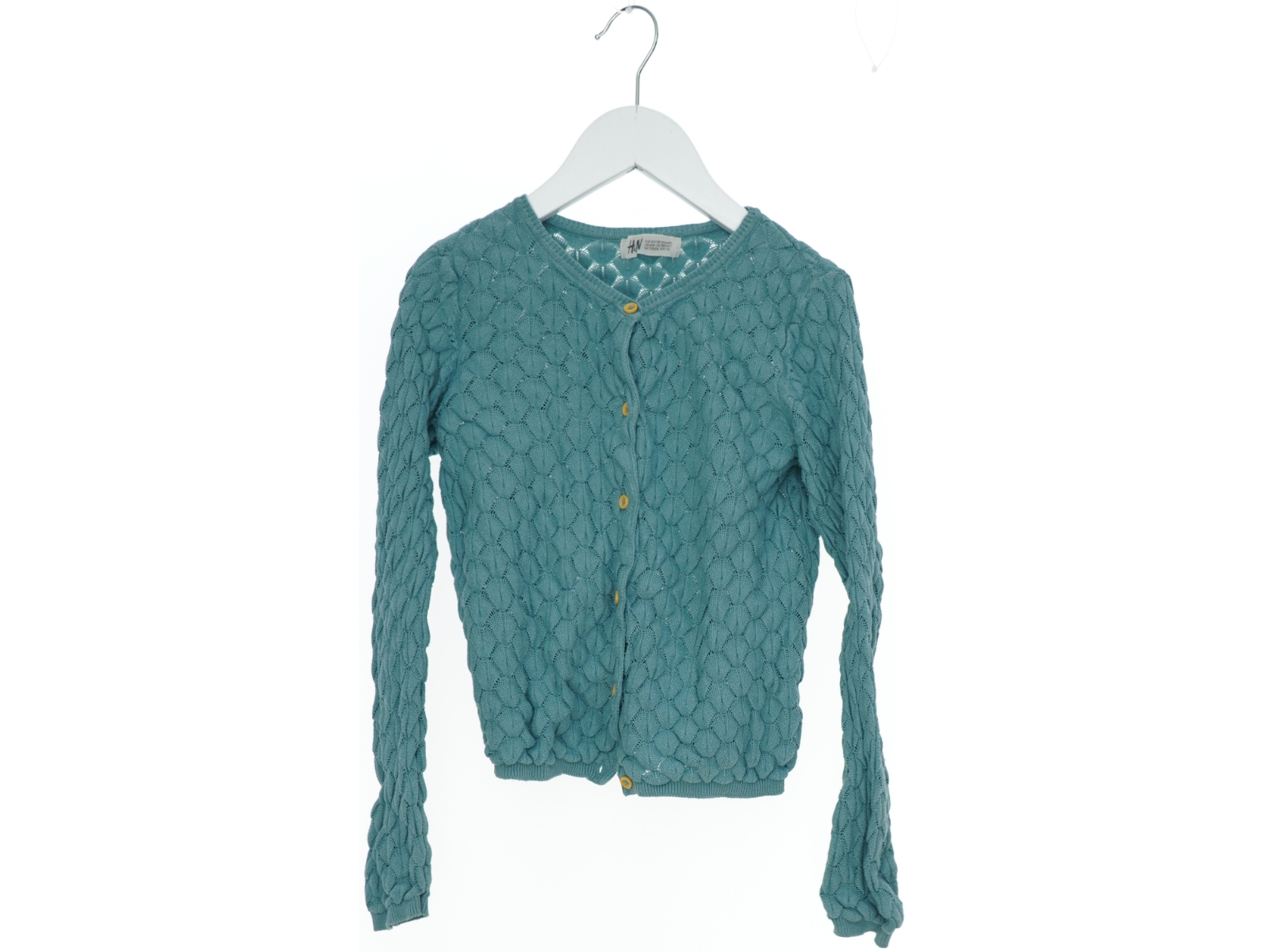 Turkis Cardigan med Mønster fra H&M (str. 128)