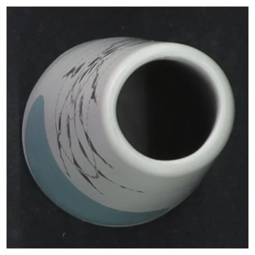 Keramikvase med grafisk mønster (str. 13,5 cm)