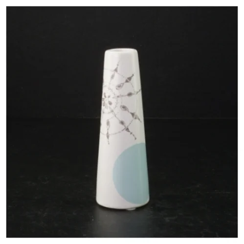 Keramikvase med grafisk mønster (str. 13,5 cm)