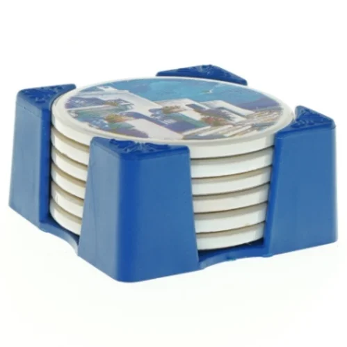 Bordskåner sæt med middelhavske motiver (str. Ø 9 cm)