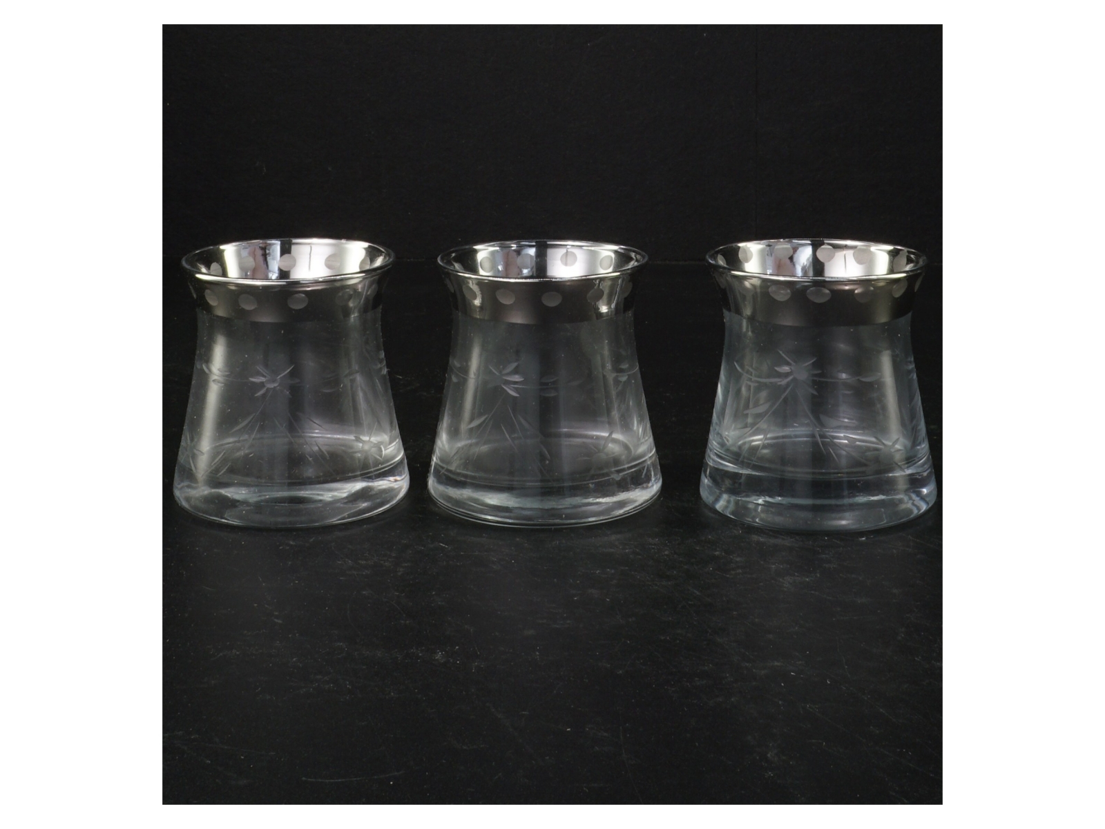 Glas fyrfadsstage sæt (str. 7 x 7 cm)