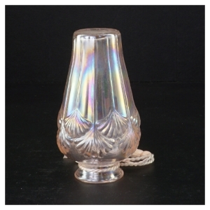 Glasvase med flettet pynt og kvaste (str. 12 x 7 cm)